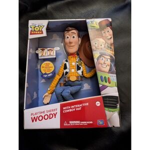 Woody Talking Figure Disney Toy Story Playtime Sheriff Thinkway Toys Working NEW